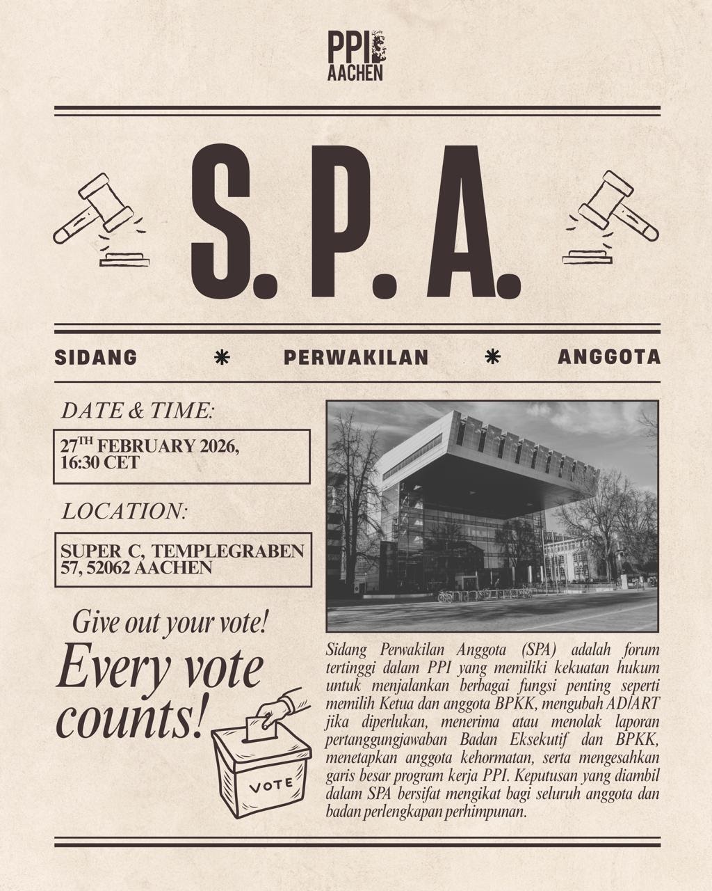 Sidang Perwakilan Anggota PPI Aachen 2026